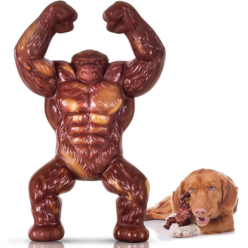 gorilla shape dog chew toy durable  nylon beef-flavored toy