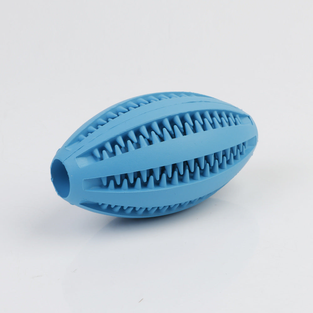 Durable Rubber Pet Toy – Chew Toy, Teeth-Cleaning, and Rubber Rugby Ball for Dogs