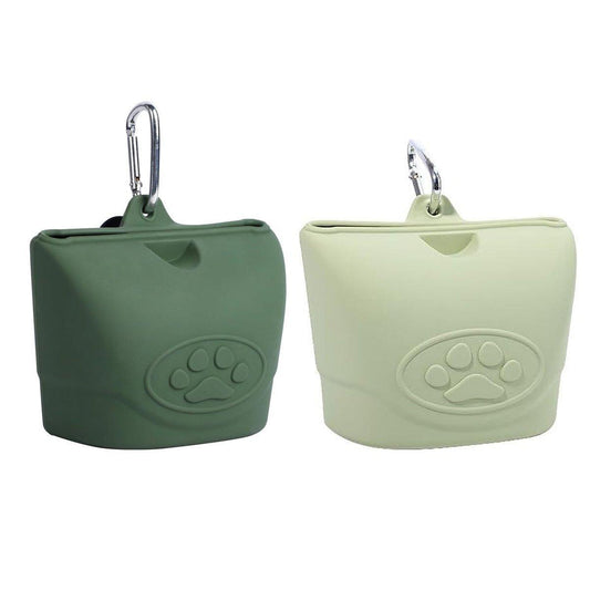 Portable Dog Food Bag Outdoor Walking Travel Feeding Pouch Pet Supplies - Dark Green