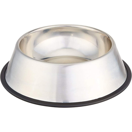 Non Slip Stainless Steel Dog Bowl Pet Cat Water Food Feeder Portable Puppy Dish - Large (500ml)