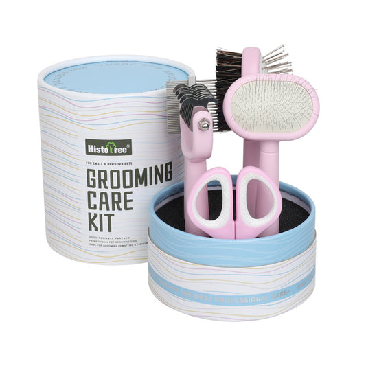Pink Complete 5-in-1 Pet Grooming Care Kit - Professional Deshedding Brushes, Combs & Nail Clippers Set for Dogs & Cats