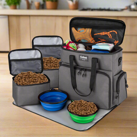 Pet Weekend Bag  Travel Organizer for Toys, Bowls & Leads tote