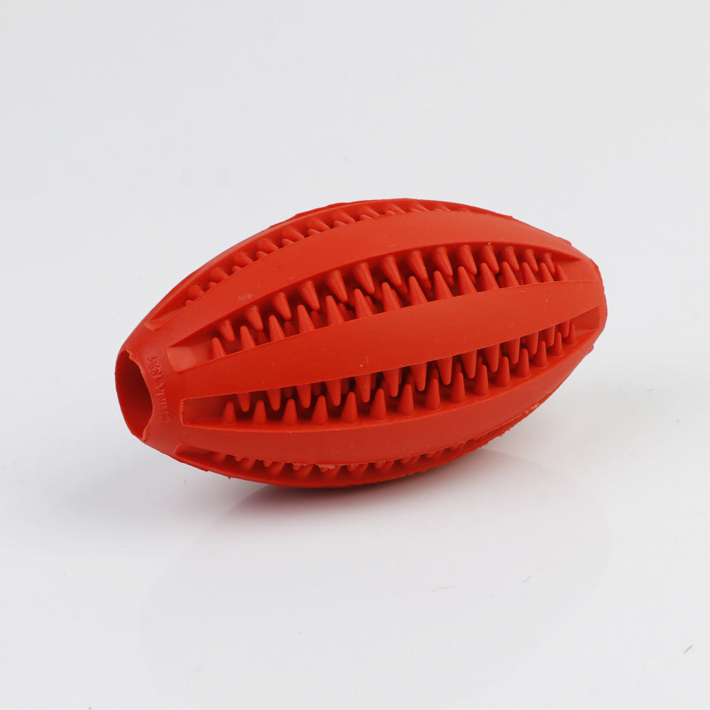 Durable Rubber Pet Toy – Chew Toy, Teeth-Cleaning, and Rubber Rugby Ball for Dogs