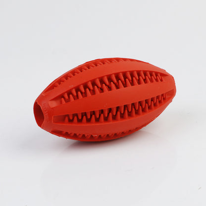 Durable Rubber Pet Toy – Chew Toy, Teeth-Cleaning, and Rubber Rugby Ball for Dogs